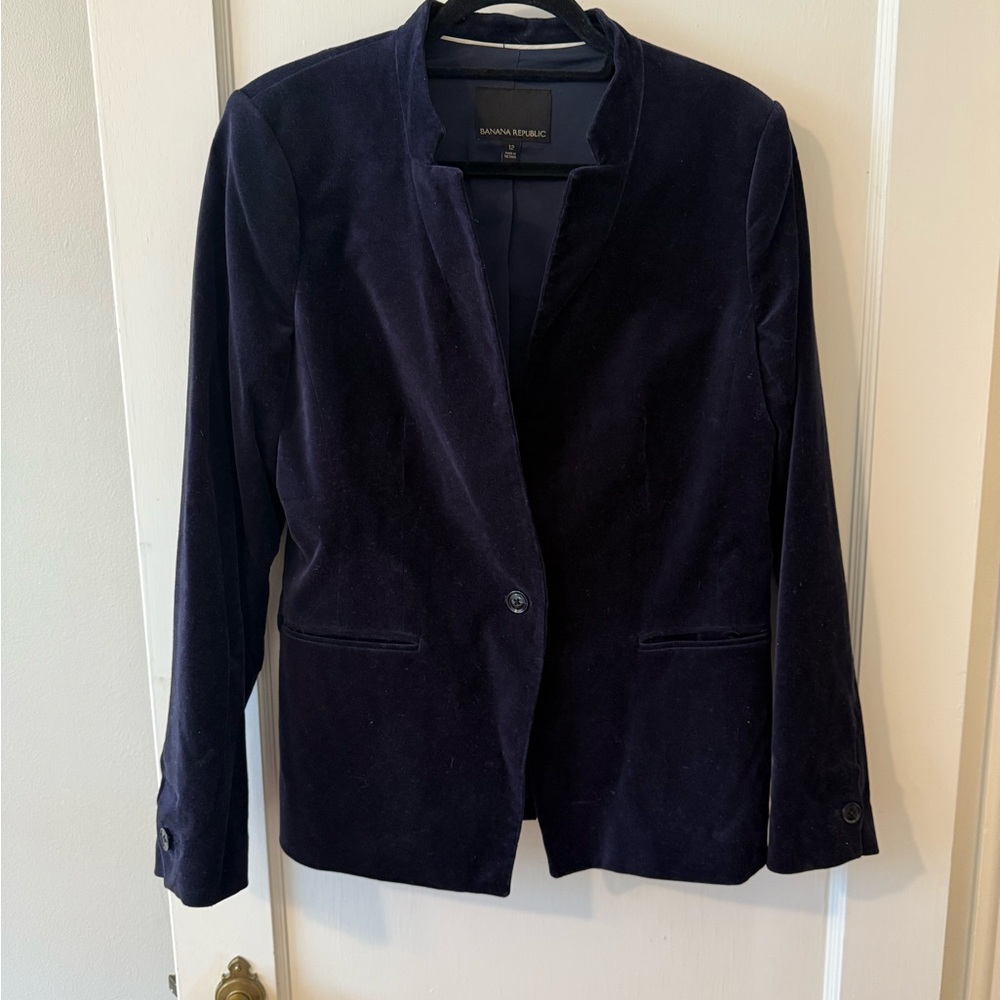 Banana Republic Women's Navy Velvet Jacket